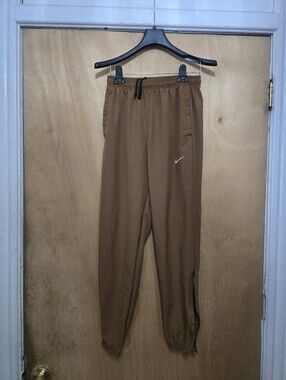 Nike Women Brown Jogger Sweatpants with White Swoosh